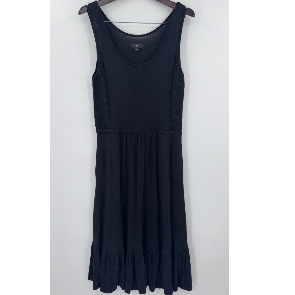 Jason Wu Black Sleeveless Smocked Tiered Ruffle Midi Dress MP Medium Petite